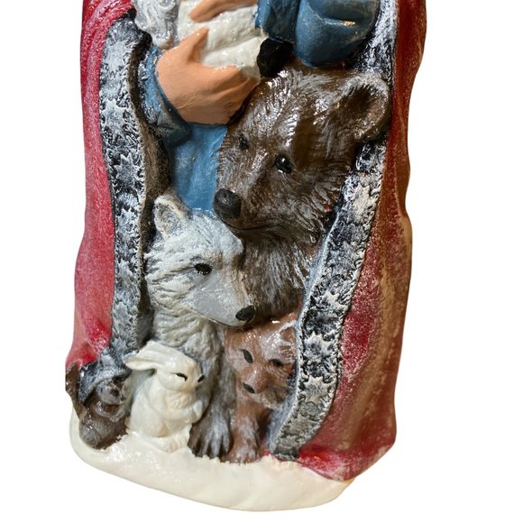 Ceramic Santa with Animals Figurine Homemade Christmas Decor - Picture 4 of 14